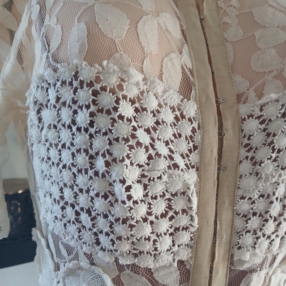 Byron Lars Cream Lace  Sleeve Dress - Picture 4 of 16